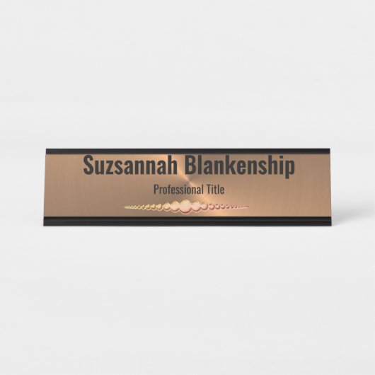 Berufliche Imitate Kupfer Metallic Custom Schreibtischnamensplakette (Vorderseite )