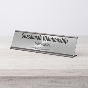 Berufliche Imitate, metallisch  Schreibtischnamensplakette
