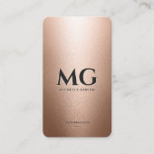 Berufliche Imitate Rose Gold Schwarze Initialen Mi Visitenkarte (Vorderseite)