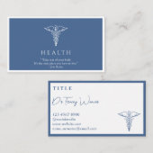 Berufliche individuell anpassbare Blue Healthcare Visitenkarte (Vorne/Hinten)