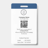 Berufliche individuelle Mitarbeiteridentifizierung Ausweis (Back)