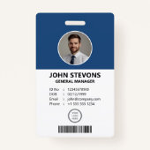 Berufliche individuelle Mitarbeiteridentifizierung Ausweis (Vorderseite)