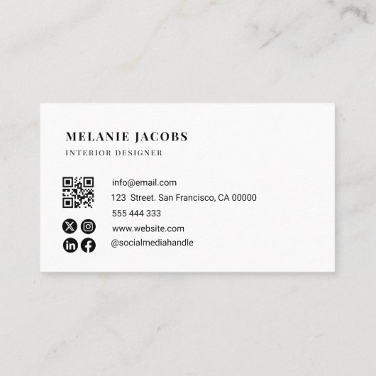 berufliche Innendekoration Visitenkarte (Rückseite)