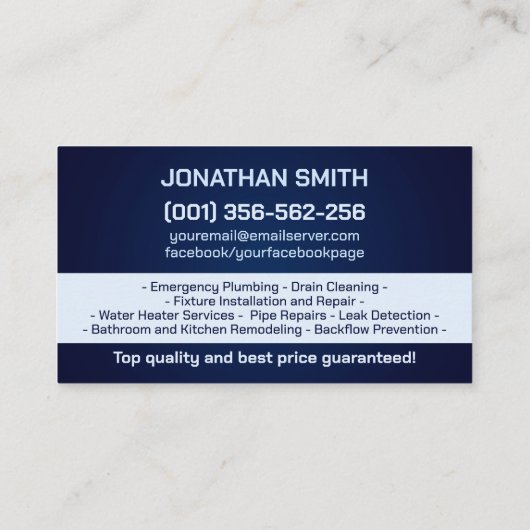 Berufliche Installationsdienste Visitenkarte (Rückseite)