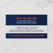 Berufliche Installationsdienste Visitenkarte (Rückseite)