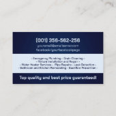 Berufliche Installationsdienste Visitenkarte (Rückseite)