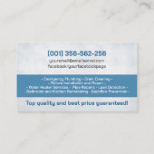 Berufliche Installationsleistungen - Aquarellfarbe Visitenkarte (Rückseite)