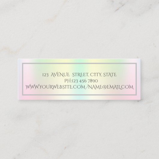 Berufliche Instragram Holographic Business Card Mini Visitenkarte (Rückseite)