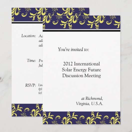 berufliche, internationale Firmenversammlung Einladung (Vorne/Hinten)