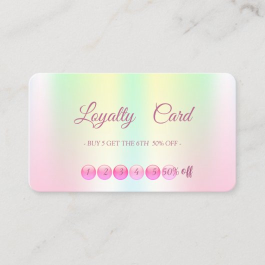 Berufliche iridescent Holographic Loyalty Card Treuekarte (Vorderseite)