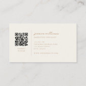 Berufliche Ivory- und Tan-Minimalschrift Visitenkarte (Rückseite)