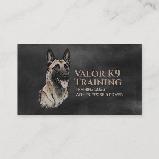Berufliche K9-Schulung - Belgisches Malinois Visitenkarte (Vorderseite)