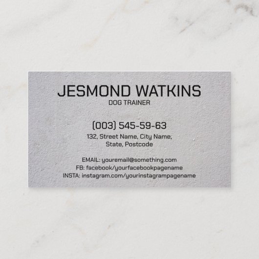 Berufliche K9-Schulung Visitenkarte (Rückseite)