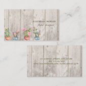 Berufliche Kakteen, Blume, Holztextur Visitenkarte (Vorne/Hinten)