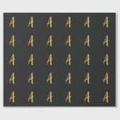 Berufliche Kalligrafie mit grauem Goldfarbenmonogr Geschenkpapier (Flach)