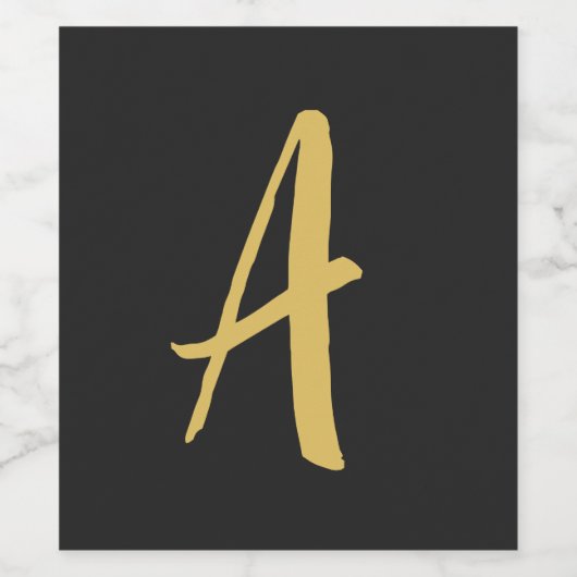 Berufliche Kalligrafie mit grauem Goldfarbenmonogr Weinetikett (Einzelnes Label)