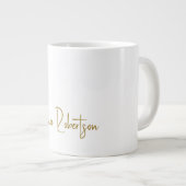Berufliche Kalligraphie in Gold Minimalistisch Jumbo-Tasse (Vorderseite Rechts)