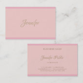 Berufliche Kalligraphie Modernes Rosa Elegantes Go Visitenkarte (Vorne/Hinten)