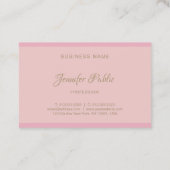 Berufliche Kalligraphie Modernes Rosa Elegantes Go Visitenkarte (Rückseite)