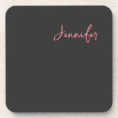 Berufliche Kalligraphie Name Minimalistisch Schlic Getränkeuntersetzer (Vorderseite)