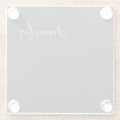 Berufliche Kalligraphie Name Minimalistisch Schlic Glasuntersetzer (Rückseite)