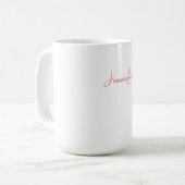 Berufliche Kalligraphie Name Minimalistisch Schlic Kaffeetasse (Vorderseite Links)