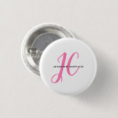 Berufliche Kalligraphie-Script-Monogram-Girly Button (Vorne & Hinten)