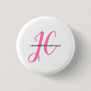 Berufliche Kalligraphie-Script-Monogram-Girly Button