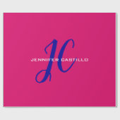 Berufliche Kalligraphie-Script-Monogram-Girly Geschenkpapier (Flach)