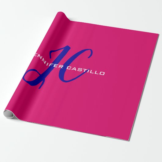 Berufliche Kalligraphie-Script-Monogram-Girly Geschenkpapier (Ungerollt)