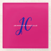 Berufliche Kalligraphie-Script-Monogram-Girly Glasuntersetzer (Vorderseite)