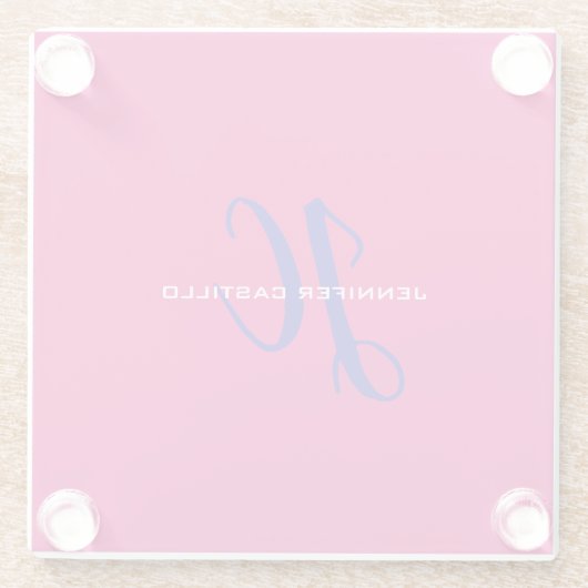 Berufliche Kalligraphie-Script-Monogram-Girly Glasuntersetzer (Rückseite)