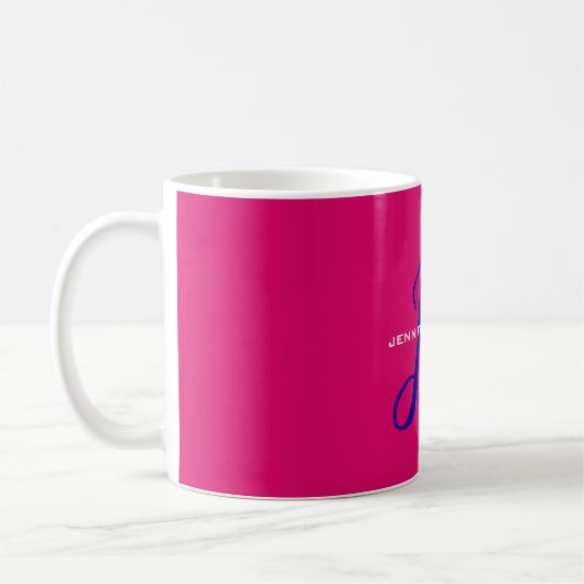 Berufliche Kalligraphie-Script-Monogram-Girly Kaffeetasse (Links)
