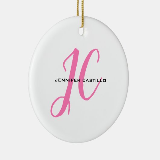 Berufliche Kalligraphie-Script-Monogram-Girly Keramik Ornament (Rechts)