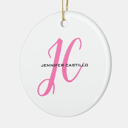 Berufliche Kalligraphie-Script-Monogram-Girly Keramik Ornament (Links)
