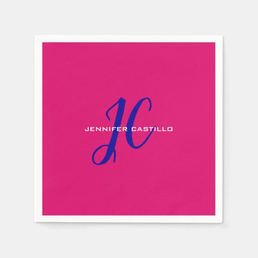 Berufliche Kalligraphie-Script-Monogram-Girly Serviette (Vorderseite)