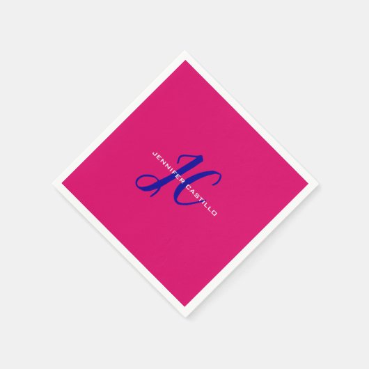 Berufliche Kalligraphie-Script-Monogram-Girly Serviette (Ecke)