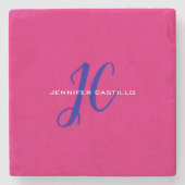 Berufliche Kalligraphie-Script-Monogram-Girly Steinuntersetzer (Vorderseite)