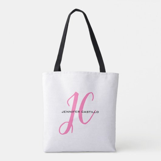 Berufliche Kalligraphie-Script-Monogram-Girly Tasche (Rückseite)