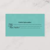 Berufliche Karte Arzt-Geschäft (Rückseite)