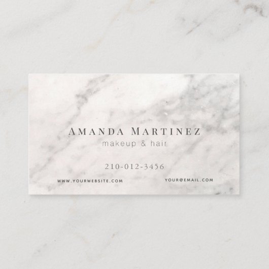 Berufliche Karte aus weißem Marmor (Rückseite)