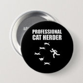 Berufliche Katze Herder Funny Herding Katzen Button (Vorne & Hinten)