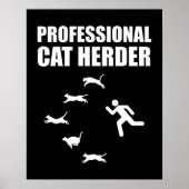 Berufliche Katze Herder Funny Herding Katzen Poster (Vorne)