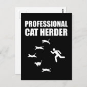 Berufliche Katze Herder Funny Herding Katzen Postkarte (Vorne/Hinten)