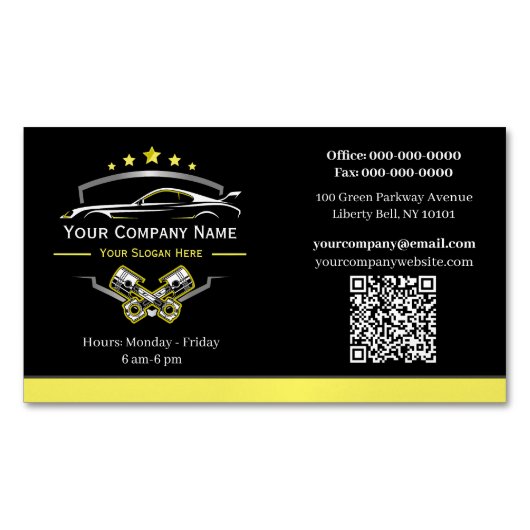 Berufliche Kfz-Reparatur, Auto Magnetische Visitenkarte (Vorderseite)