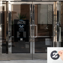 Berufliche Kfz-Reparatur, Geschäftszeiten Fensteraufkleber