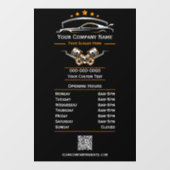 Berufliche Kfz-Reparatur, Geschäftszeiten Fensteraufkleber (Blatt)