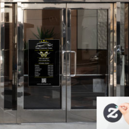 Berufliche Kfz-Reparatur, Geschäftszeiten Fensteraufkleber