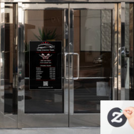 Berufliche Kfz-Reparatur, Geschäftszeiten Fensteraufkleber