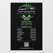 Berufliche Kfz-Reparatur, Geschäftszeiten Fensteraufkleber (Blatt)